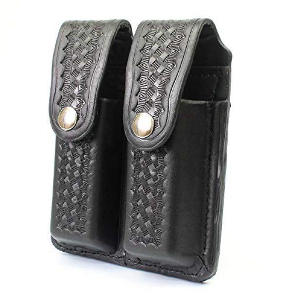 ROCOTACTICAL Tactical Pouch 4 ROCOTACTICAL Basketweave Double Magazine Pouch, Snap Double Handgun Double Mag Pouch, for 2.25" Duty Belts, Fits Glock 17, Belt Loop