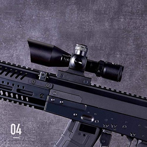 QILU Rifle Scope 3 QILU 2.5-10x40 Tactical Rifle Scope Red & Green