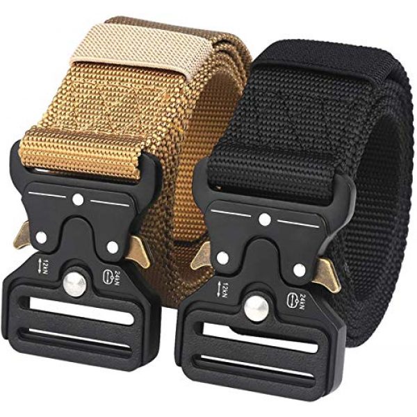 Meikale Tactical Belt 1 Meikale 2Pack Tactical Belt,Military Style Belt,1.5" Nylon Riggers Belts for Men,Heavy-Duty Quick-Release Metal Buckle