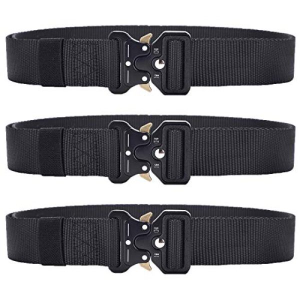 Clobri Tactical Belt 2 Clobri 3 Pack Tactical Belt,Training Belt,1.5 Inch No Holes Belt for Men and Women,with Quick Release Heavy Duty Buckle,for Cargo Pants