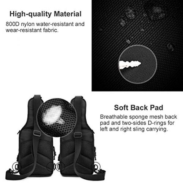 BraveHawk OUTDOORS Tactical Backpack 4 BraveHawk OUTDOORS Sling Shoulder Bag, 800D Military Nylon Multi-Purpose Daypack EDC Crossbody Pack Backpack Handbag