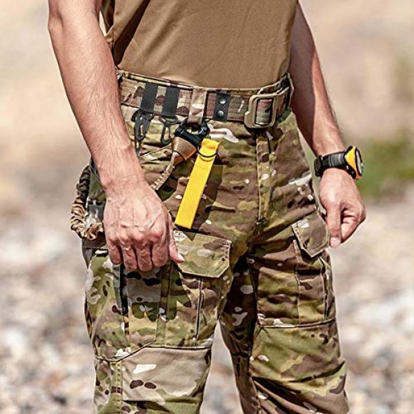 Sonku Tactical Belt 3 Sonku 6 Pcs Belt Keeper Double Snaps, Duty Belt Keeper for 2-2.25" Security Tactical Belt with 2 Pcs Webbing Key Ring and 1 Pcs Tactical Gear Belt Clip for Outdoor Sports Belt Fixing