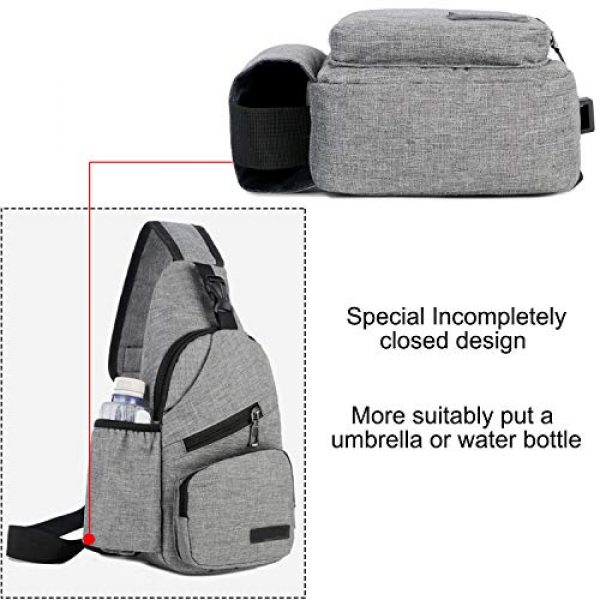 ChangYou Tactical Backpack 4 ChangYou Sling Bag Chest Backpack with USB Charging Port Polyester Shoulder Bag for Outdoor Sports Travel