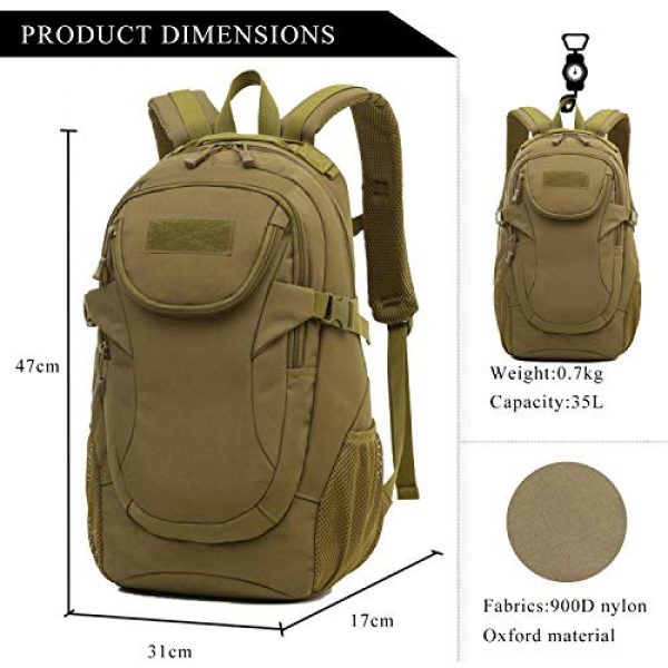 RUI NUO Tactical Backpack 3 RUI NUO 35L Military Backpack Tactical Backpack Army Backpack MOLLE Assault Backpack Tactical Combat Backpack Emergency Bag for Hunting Hiking Camping & Outdoor Activity
