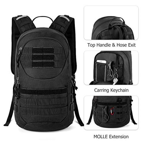 Gelindo Tactical Backpack 2 Gelindo Tactical Hydration Backpack, Military Lightweight Backpacks MOLLE Pack 900D with 2L Hydration Bladder, Small Tactical Assault Pack for Hiking Biking Running Climbing Outdoor Travel
