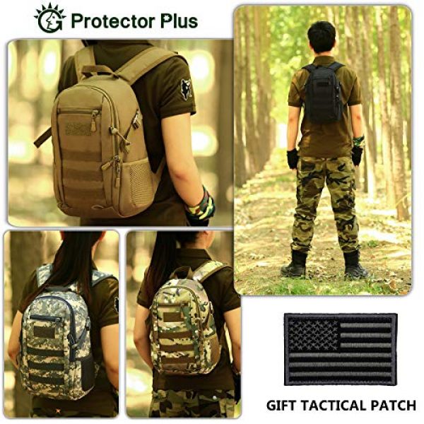 Protector Plus Tactical Backpack 4 Protector Plus Small Tactical Backpack Military School Daypack Army Assault Pack Bug Out Bag Cycling Hiking Camping Rucksack (Patch Included)