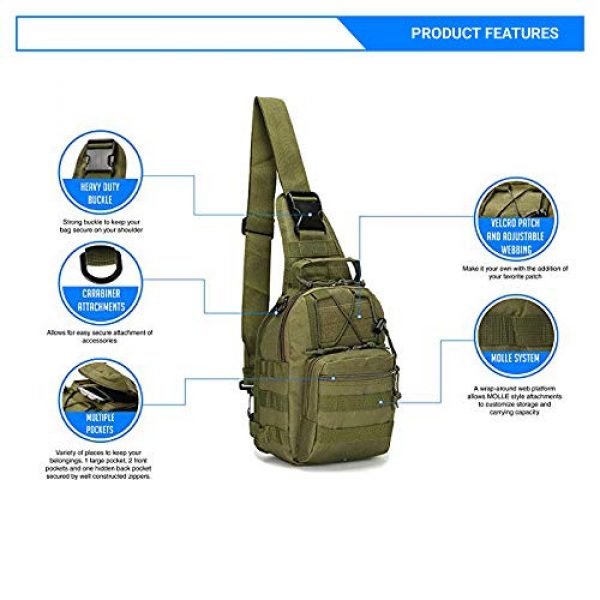 Rootless Tactical Backpack 3 Rootless Tactical MOLLE Military Sling Daypack - Small Messenger Bag