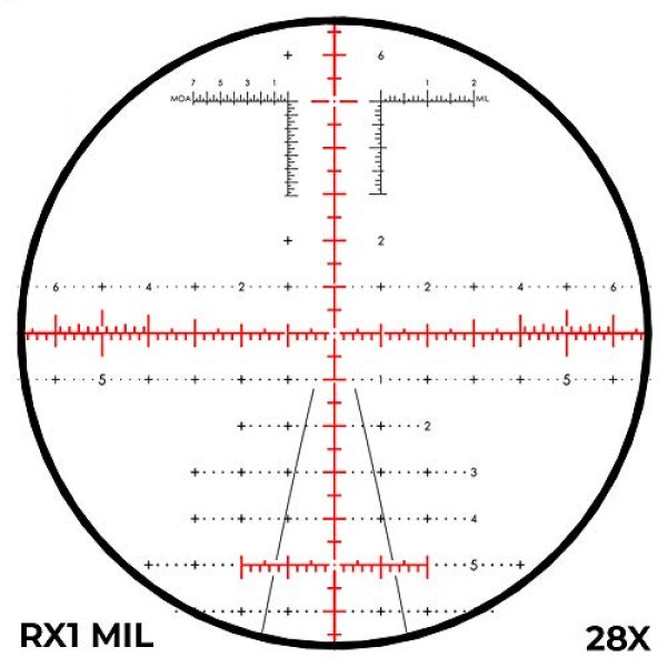 Revic Rifle Scope 5 Revic PMR 428 4.5-28x56, Smart Riflescope, 34 inch Tube, MIL RX1 Reticle, Gray, Left Handed, Black