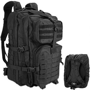ProCase Tactical Backpack 1 ProCase Military Tactical Backpack, 48L Large Rucksack 3 Day Outdoor Army Assault Molle Pack Go Bag Backpacks -Black