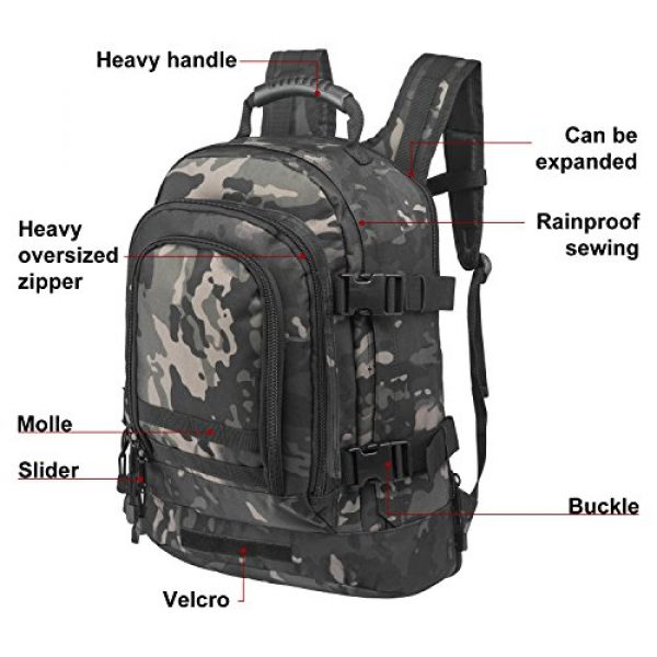 ARMYCAMO Tactical Backpack 4 ARMYCAMO Expandable Backpack 39L-64L Large Military Tactical Bug Out Bag Daypack