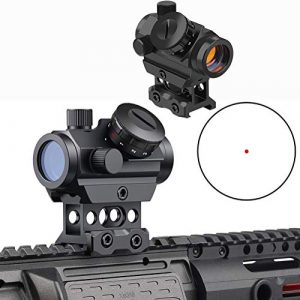 MUJING Rifle Scope 1 Red Dot Sight 4 MOA Gun Sight Rifle Scope with 1 inch Riser Mount