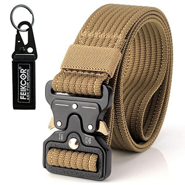 FEIKCOR Tactical Belt 2 FEIKCOR Tactical Belt Military Style Heavy Duty Belt Tactical Sports Belts (N022-Brown)