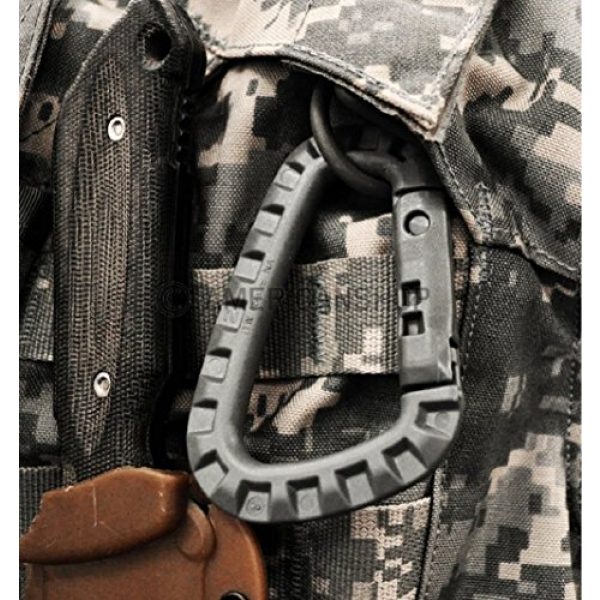 FMS Tactical Carabiner 6 Ravenox Tac Link Clip Carabiner | Heavy Duty Carabiner Clip | Black Locking Carabiner For Tactical Gear, Military, Outdoor Use | Large Carabiner For Camping Accessories | Polymer Carabiner D Ring Clip