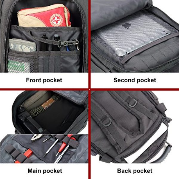 ARMYCAMO Tactical Backpack 7 Outdoor 3 Day Expandable 40-64L Backpack Military Tactical Hiking Bug Out Bag