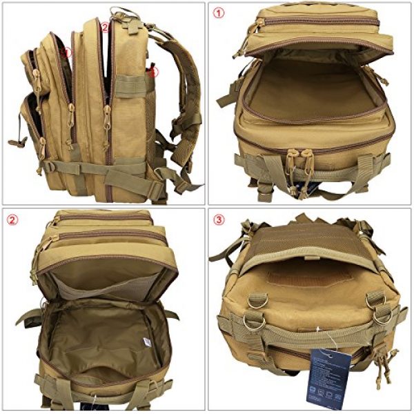 G4Free Tactical Backpack 4 G4Free Tactical Shoulder Backpack Military Survival Pack Army Molle Bug Out Bag Surplus Backpack 35L
