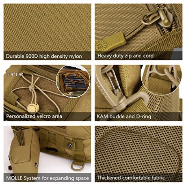 IDOGEAR SPORTS Tactical Backpack 6 IDOGEAR Tactical Sling Bag Pack Small EDC Molle Assault Military Army Shoulder Backpack