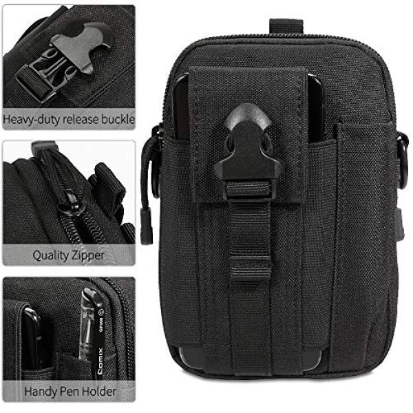 Camyse Tactical Backpack 5 Camyse Outdoor Tactical Waist Bag EDC Molle Belt Waist Pouch Security Purse Phone Carrying Case for iPhone 8 Plus Galaxy Note 9 S9 Or Less Than 6.2 inches Smartphone