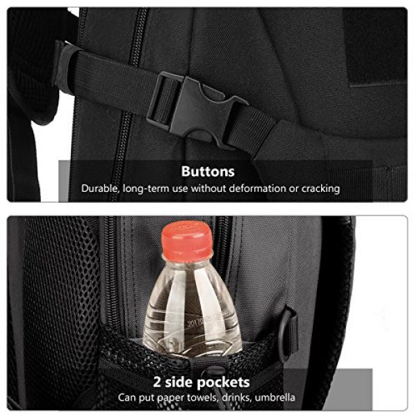 ArcEnCiel Tactical Backpack 6 ArcEnCiel Motorcycle Backpack Tactical Military Molle Gym Badminton Bag with Patch - Rain Cover Included