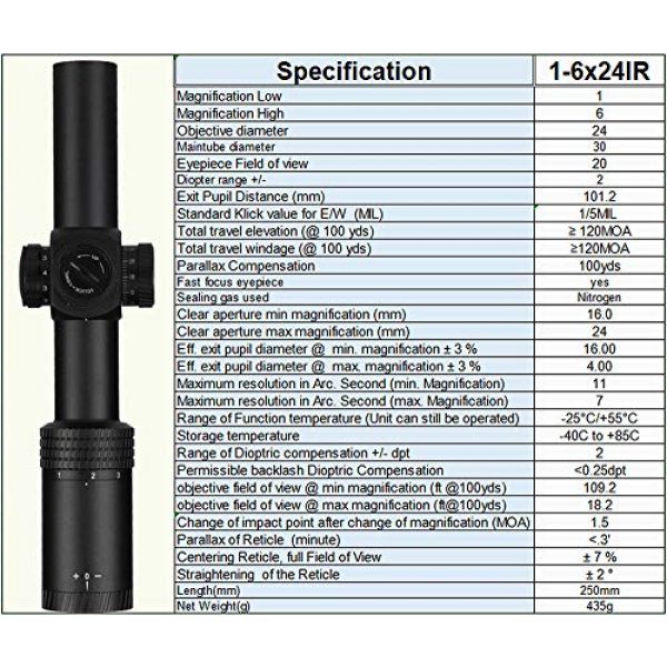 Marcool Rifle Scope 7 Marcool 1-6X24 Rifle Scope HD IR 1/5MIL Tactical Hunting Aim Red Dot Point Hunting Optics Sight