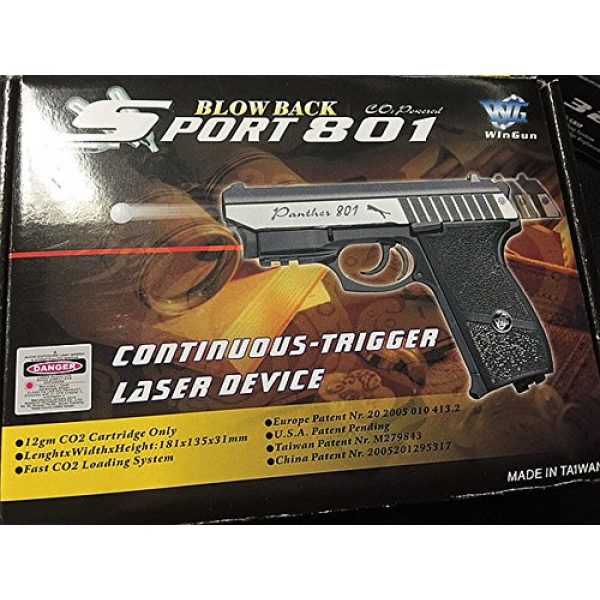 WinGun Airsoft Pistol 4 cbb-4801 WinGun full metal semi auto co2 blowback pistol with free safty shooting glasses and free target trip tent(Airsoft Gun)