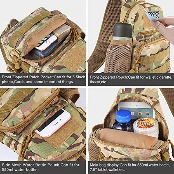 EDOBIL Tactical Backpack 4 EDOBIL Tactical Bag, Messenger Bag Best Outdoor Sling Bag for Men and Women - Small One Military Bag for Trekking,Camping,Hiking,Cycling Rover Sling Daypack