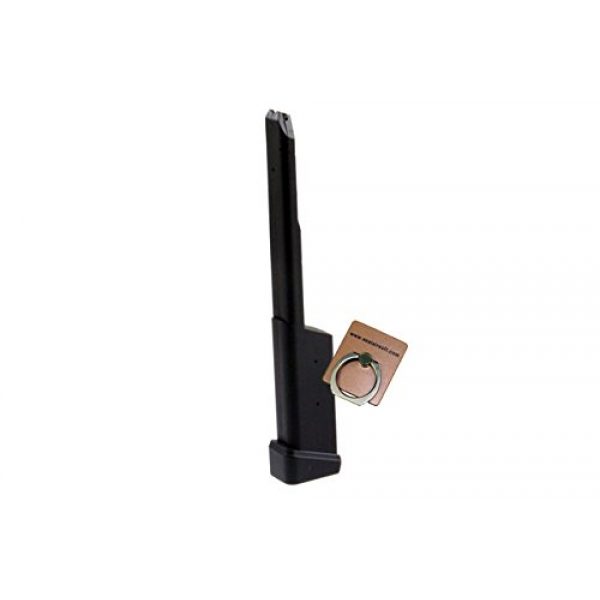CYMA Airsoft Gun Magazine 2 CYMA 100rd Long Airsoft Magazine For G18C (CM030) AEP Black X 3PCS -Mobile Ring Included