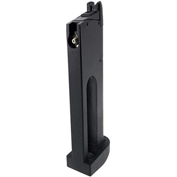 SportPro Airsoft Gun Magazine 4 SportPro Bell 22 Round Metal 12g CO2 Cartridge Gas Magazine for GBB M1911 Airsoft - Black