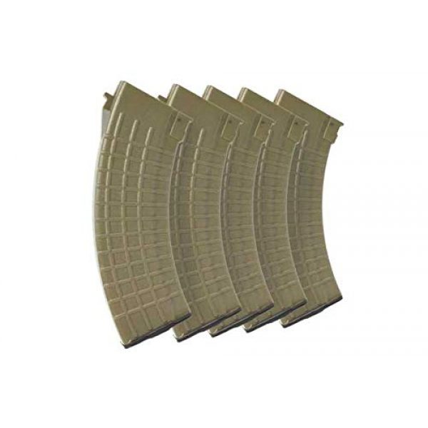 King Arms Airsoft Gun Magazine 1 King Arms 70rds Waffle Mag for Tokyo Marui AK Series Box Set 5pcs (Dark Earth) (for Airsoft Toys Only)