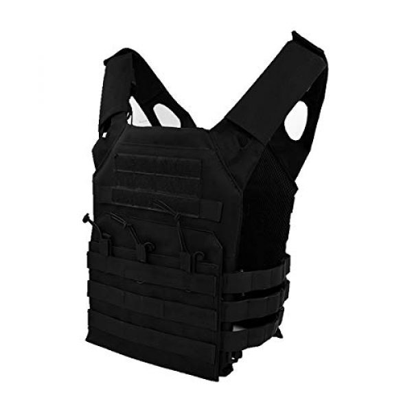 Mlida Airsoft Tactical Vest 1 Mlida Tactical Vest, Modular Lightweight Durable Tactical Gear, Adjustable Ultra-Light Breathable Protection Vest for Outdoor Paintball Training - Black