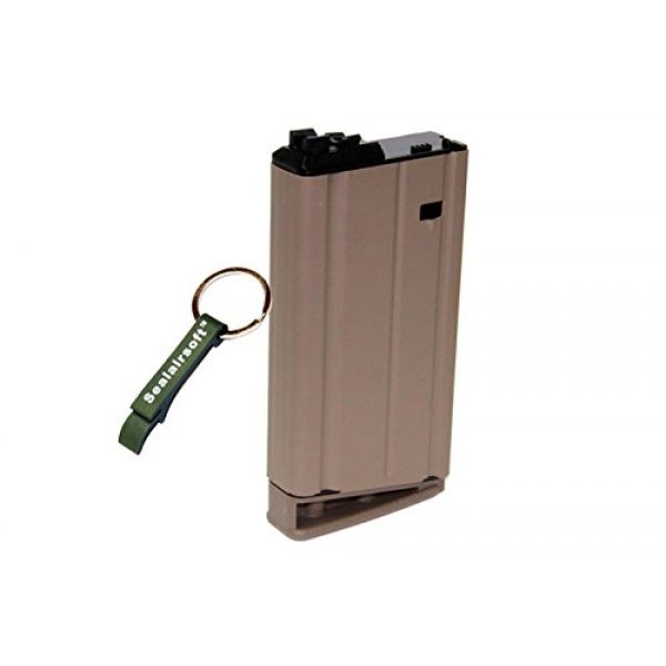 WE Airsoft Gun Magazine 1 WE 31rds Airsoft Gas Magazine Scar-H Series GBB Tan -Mobile Ring Included