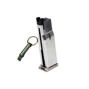 WE Airsoft Gun Magazine 1 WE 15rds Airsoft Gas Magazine MAKAROV PMM Series GBB Silver -Mobile Ring Included