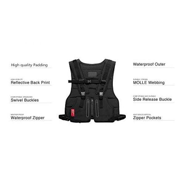 Armiya Airsoft Tactical Vest 2 Mens Molle Tactical Military Chest Rig Law Enforcement Work Reflective Vest Combat Condor Security Training Tool Pouch for Outdoor Paintball CS Game Airsoft Climbing Hiking (Black)