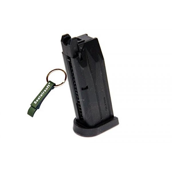 WE Airsoft Gun Magazine 1 WE 13rds Airsoft Gas Magazine for Bulldog PX4 Series GBB Black -Mobile Ring Included