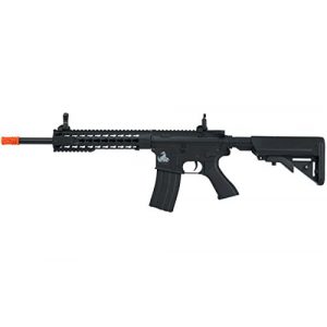 Lancer Tactical Airsoft Rifle 1 Lancer Tactical Full Metal Gear with 10 keymod Rail Interface System Polymer Body lt-19 (Black)(Airsoft Gun)