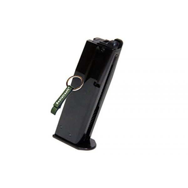 KJW Airsoft Gun Magazine 1 KJ Works 26rds Airsoft Metal 6mm GAS Magazine For KP-09 Cz75 GBB Black -Mobile Ring Included