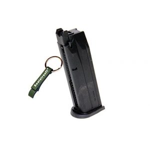 WE Airsoft Gun Magazine 1 WE 25rds Airsoft Gas Magazine for Bulldog PX4 Series GBB Black -Mobile Ring Included