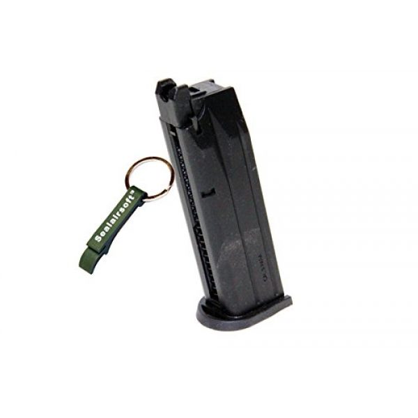 WE Airsoft Gun Magazine 1 WE 25rds Airsoft Gas Magazine for Bulldog PX4 Series GBB Black -Mobile Ring Included
