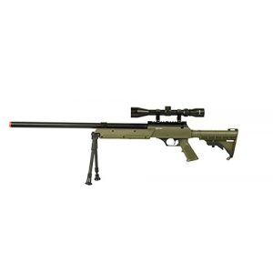 Well Airsoft Rifle 1 Well APS MB06A SR-2 Bolt Action Sniper Rifle Airsoft Gun (OD/Scope & Bipod Package)
