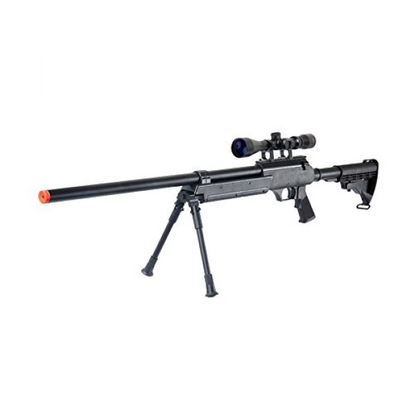 Well Airsoft Rifle 5 Well MB06AB Airsoft Bolt Action Sniper Rifle with Scope & Bipod FPS-460 - Black