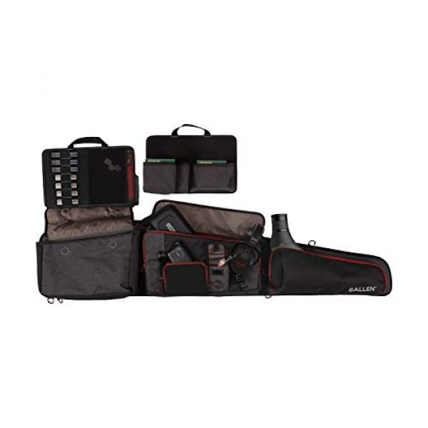 Allen Company Rifle Case 2 Gear Fit MAG Rifle Case, 50 inches, Magnetic Flap Pocket, Removable Organizer for Ammo/Tools and More, Fleece Cylindrical Nose Pocket Protects Scope, Heavy Duty Padding, Black and Heather Gray