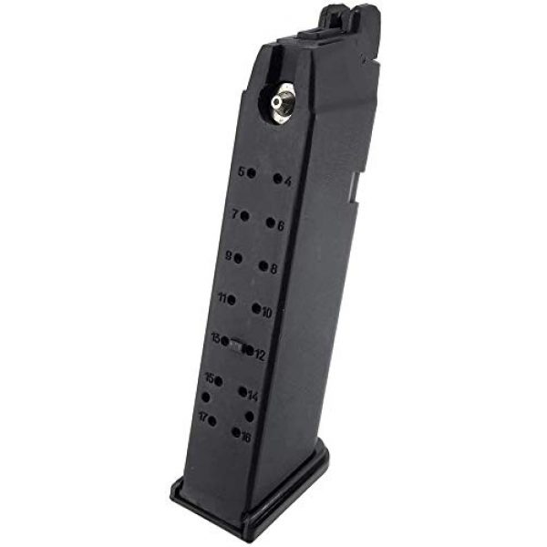 SportPro Airsoft Gun Magazine 4 SportPro Bell 22 Round Metal 12g CO2 Cartridge Gas Magazine for GBB G17 Airsoft - Black