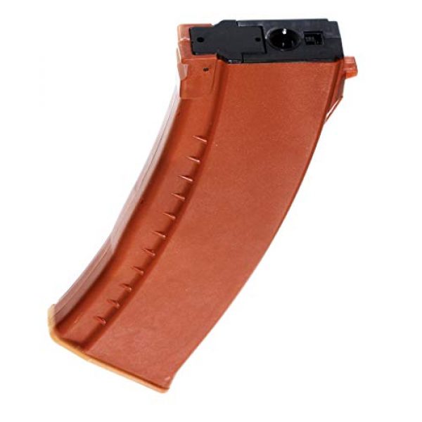 Airsoft Gang Airsoft Gun Magazine 1 Airsoft Parts Battleaxe 500rd Flash Mag Hi-Cap Magazine for JG(Jing Gong), Classic Army, ICS, APS, D-Boys, CYMA, Tokyo Marui AK AEG Orange Brown