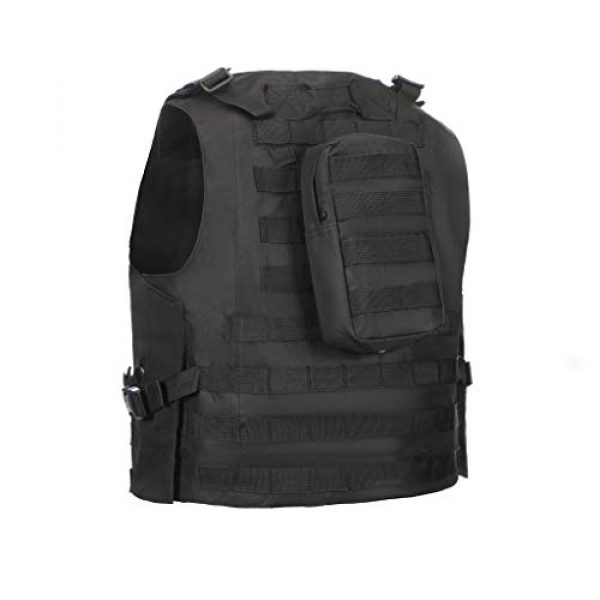 Jipemtra Airsoft Tactical Vest 5 Jipemtra Tactical MOLLE Airsoft Vest Adjustable Paintball Combat Training Vest Detachable (Black)