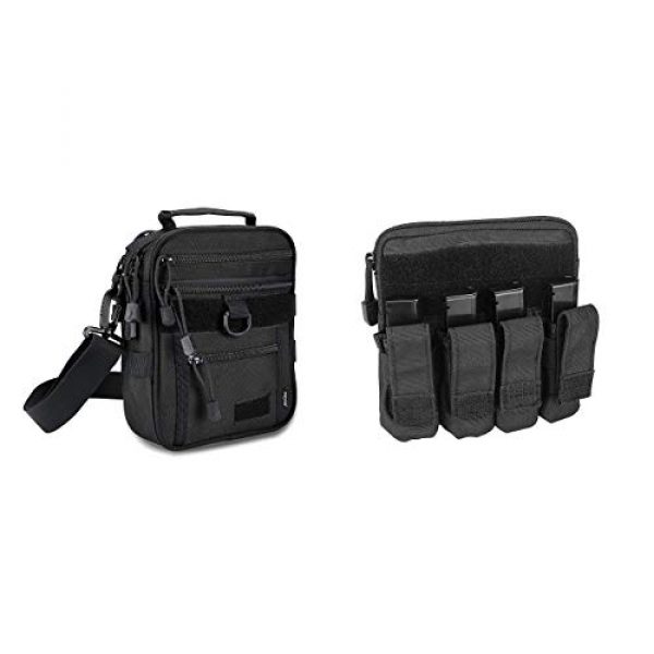 ProCase Pistol Case 1 ProCase Pistol Bag Ammo Accessories Pouch Bundle with Tactical Pistol Mag Pouch Submachine Gun Magazine Bag -Black
