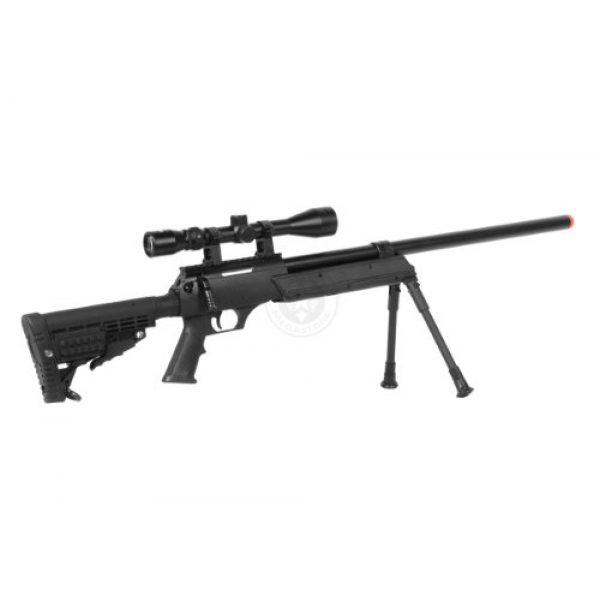 BBTac Airsoft Rifle 5 Wellfire aps sr-2 modular airsoft sniper rifle - scope & bipod - black(Airsoft Gun)