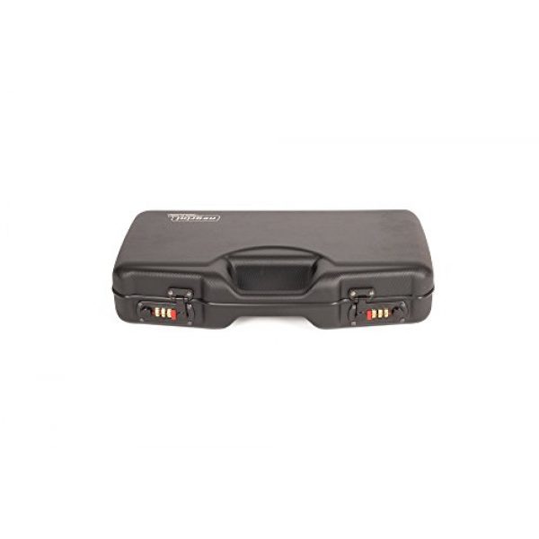 Negrini Cases Pistol Case 4 Negrini Cases 2018TS/4835 Compact Handgun Case for ABS 1 Gun W/Acc/Pluck-n-Pull Die Cut Foam, Black/Black