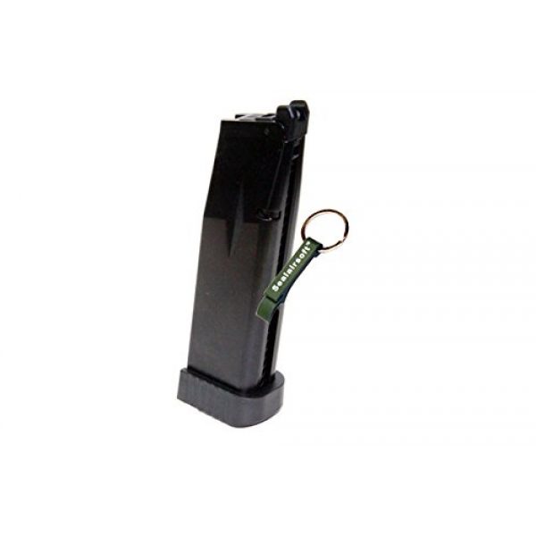 KJW Airsoft Gun Magazine 1 KJ Works 28rds Airsoft Metal 6mm CO2 Magazine For KP-11 GBB Black -Mobile Ring Included