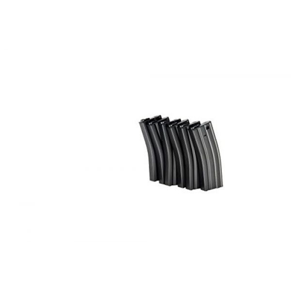 ICS Airsoft Gun Magazine 1 ICS M4 s Metal 45 Rd Capacity Airsoft Magazine - 6 Pack - Black