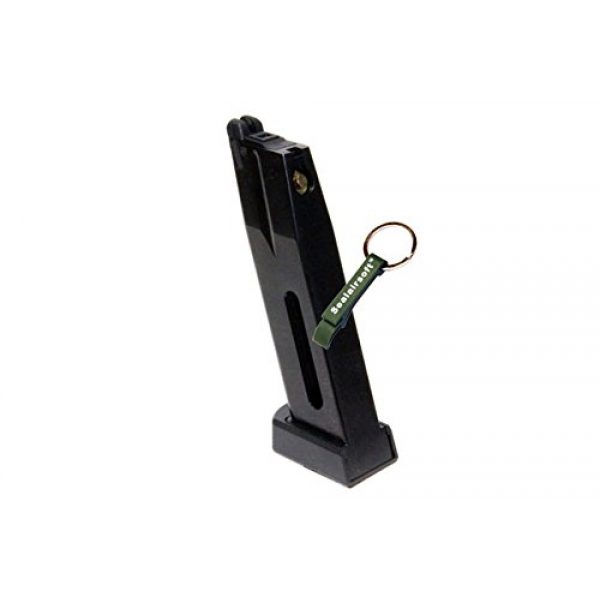 KJW Airsoft Gun Magazine 2 KJ Works 26rds Airsoft Metal 6mm CO2 Magazine For KP-09 Cz75 GBB Black -Mobile Ring Included