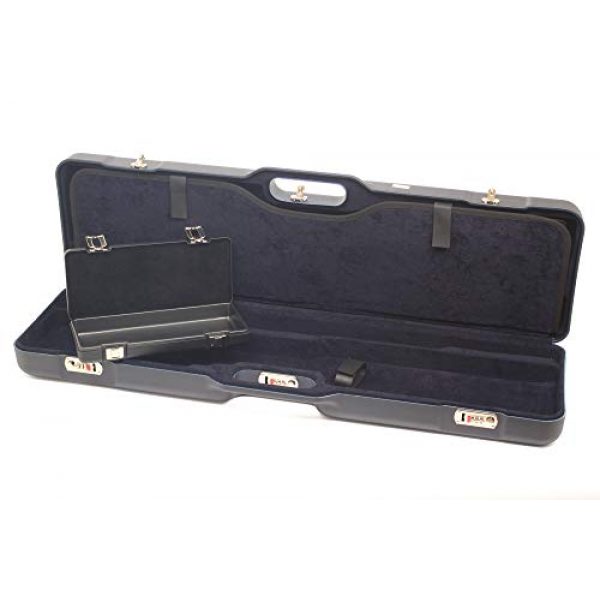 Negrini Cases Rifle Case 2 Negrini Cases 1677LR-TRANS/5044 Shotgun Case for O/U and S-Auto/ABS/2 Gun/Barrels to 36-Inch, Blue/Blue